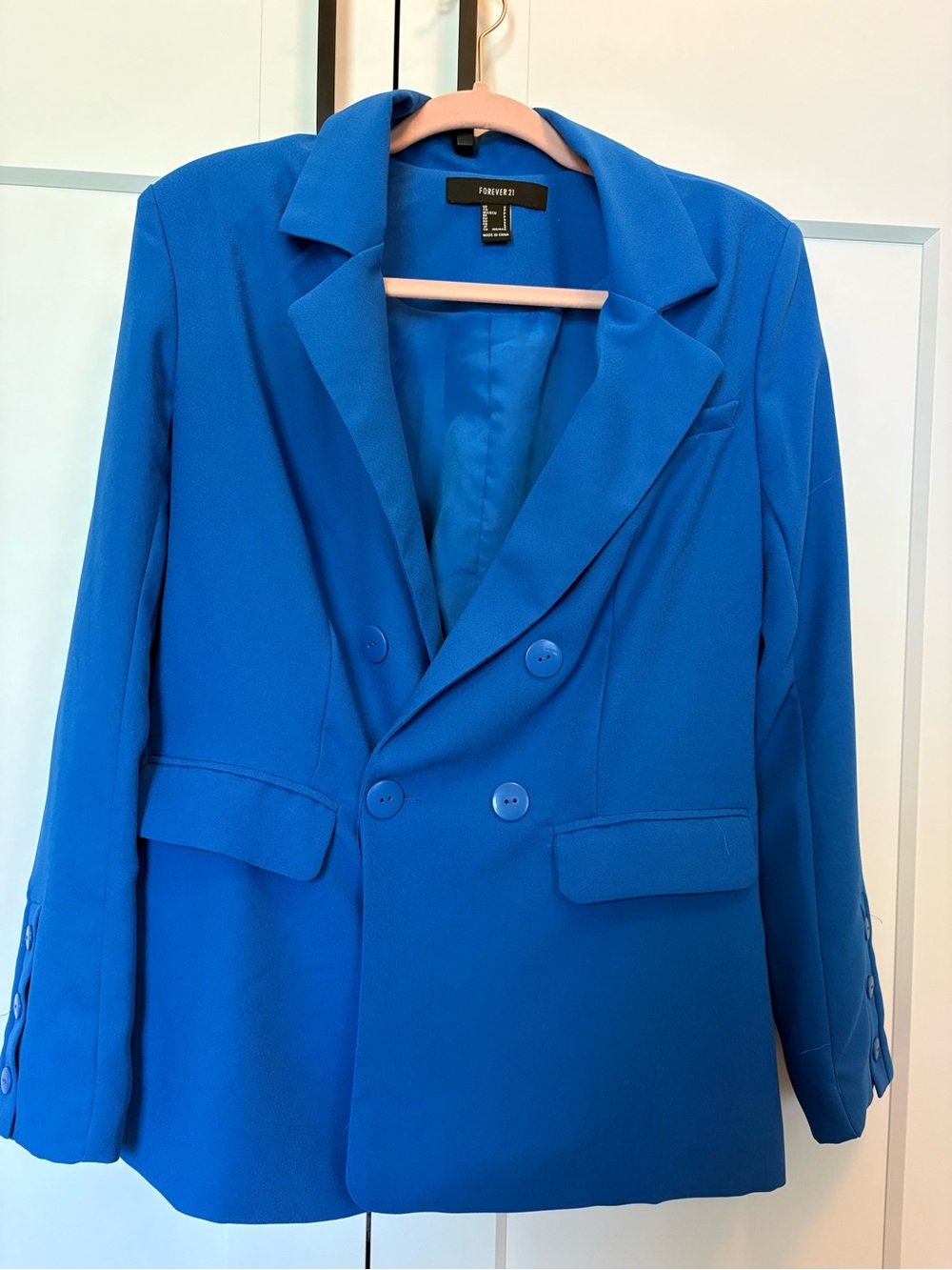 Forever 21 Royal Blue Double-Breasted Blazer